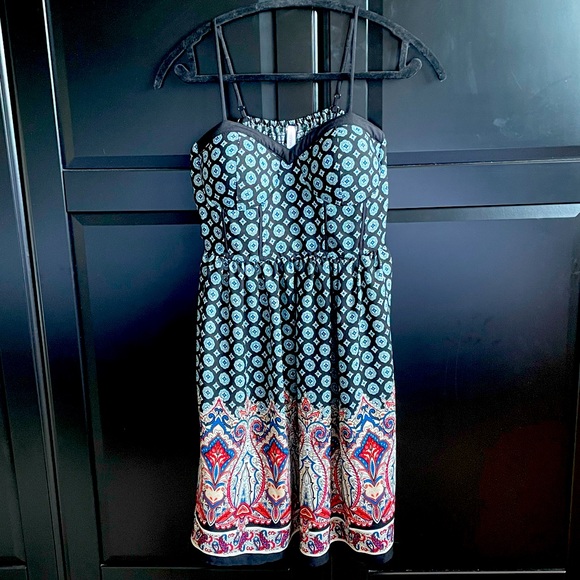 EUC Paisley Navy Blue Dress - Picture 1 of 9